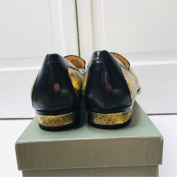 EIGHT FIFTEEN Patti Gold Leather Loafers Size 7.5 - Picture 6 of 10